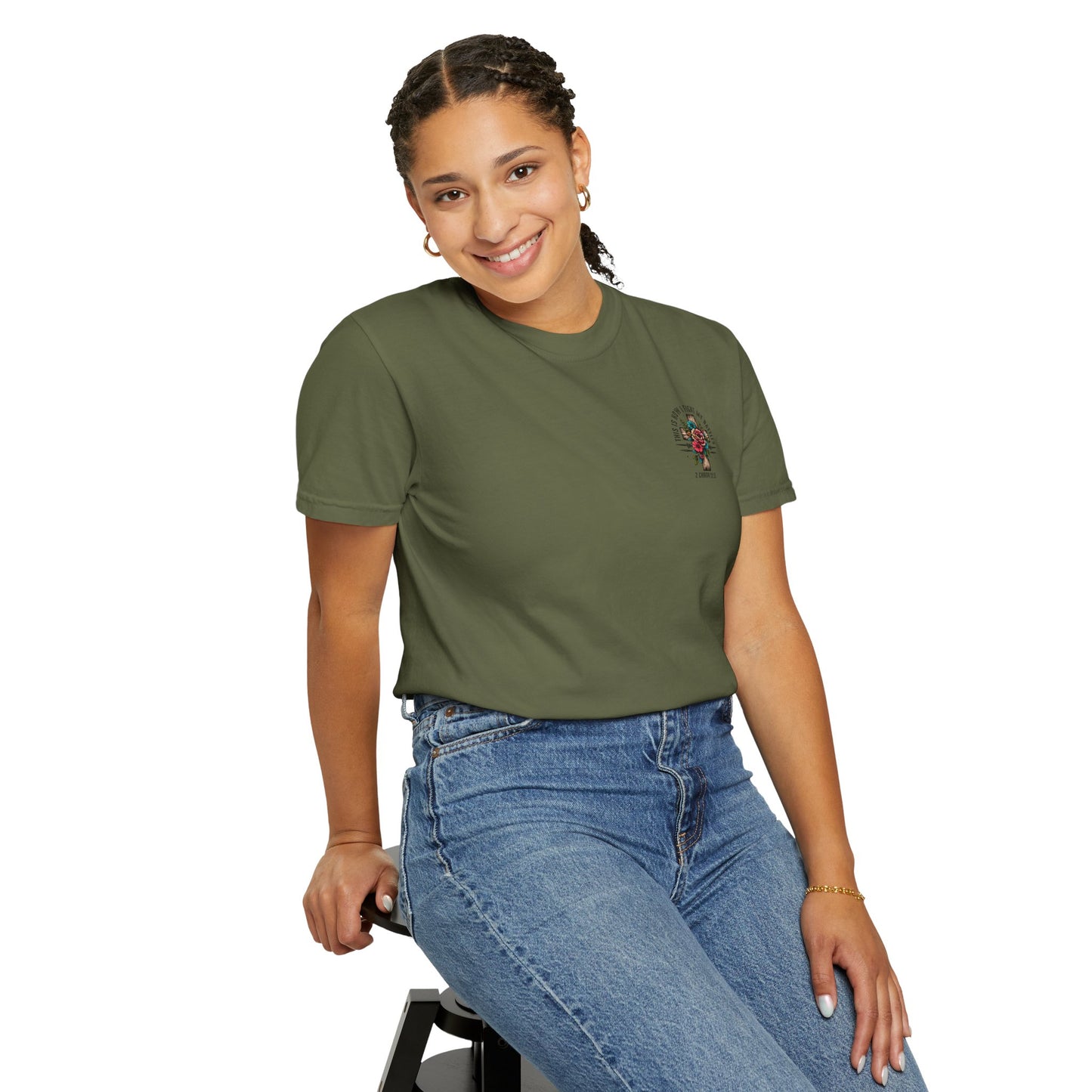 2 Chronicles 20:15 Unisex Floral Cross T-shirt – "This Is How I Fight My Battles"