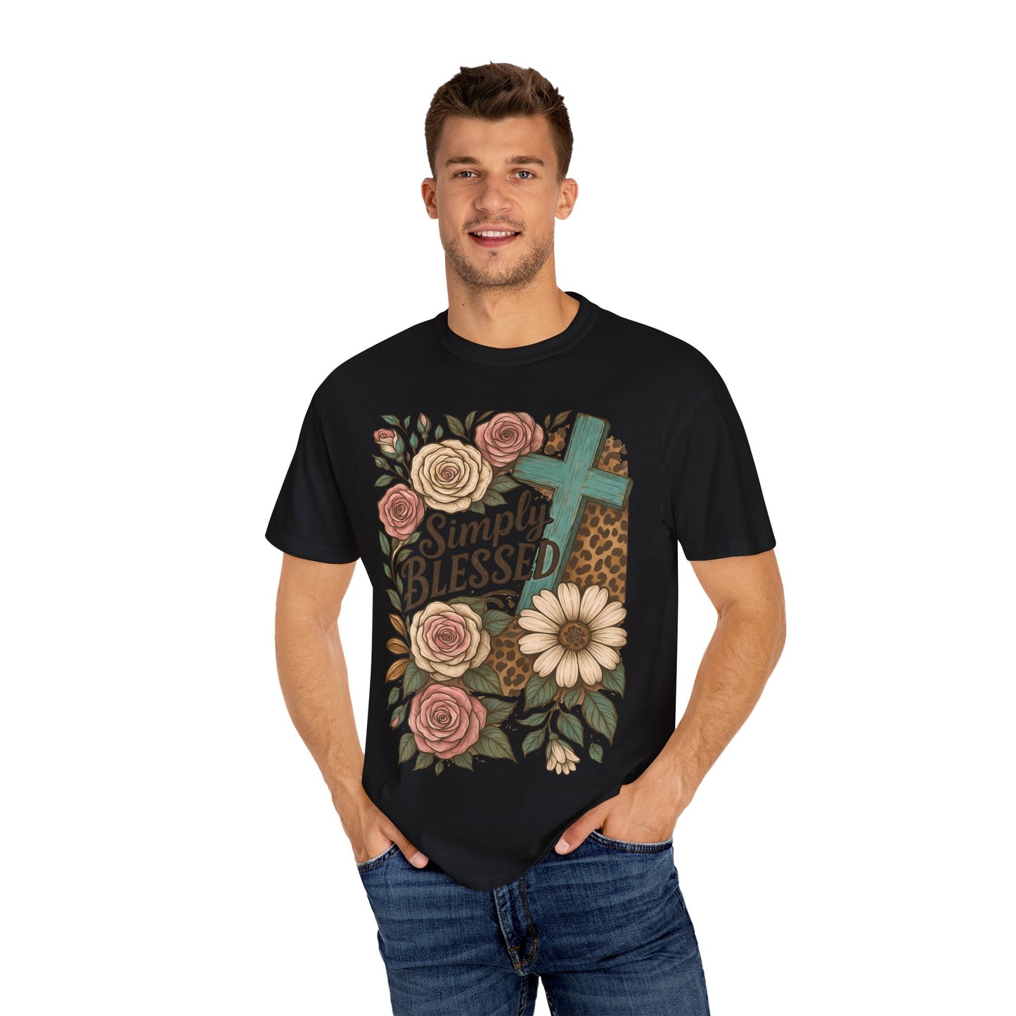 Simply Blessed Garment-Dyed T-Shirt for Comfort and Faith