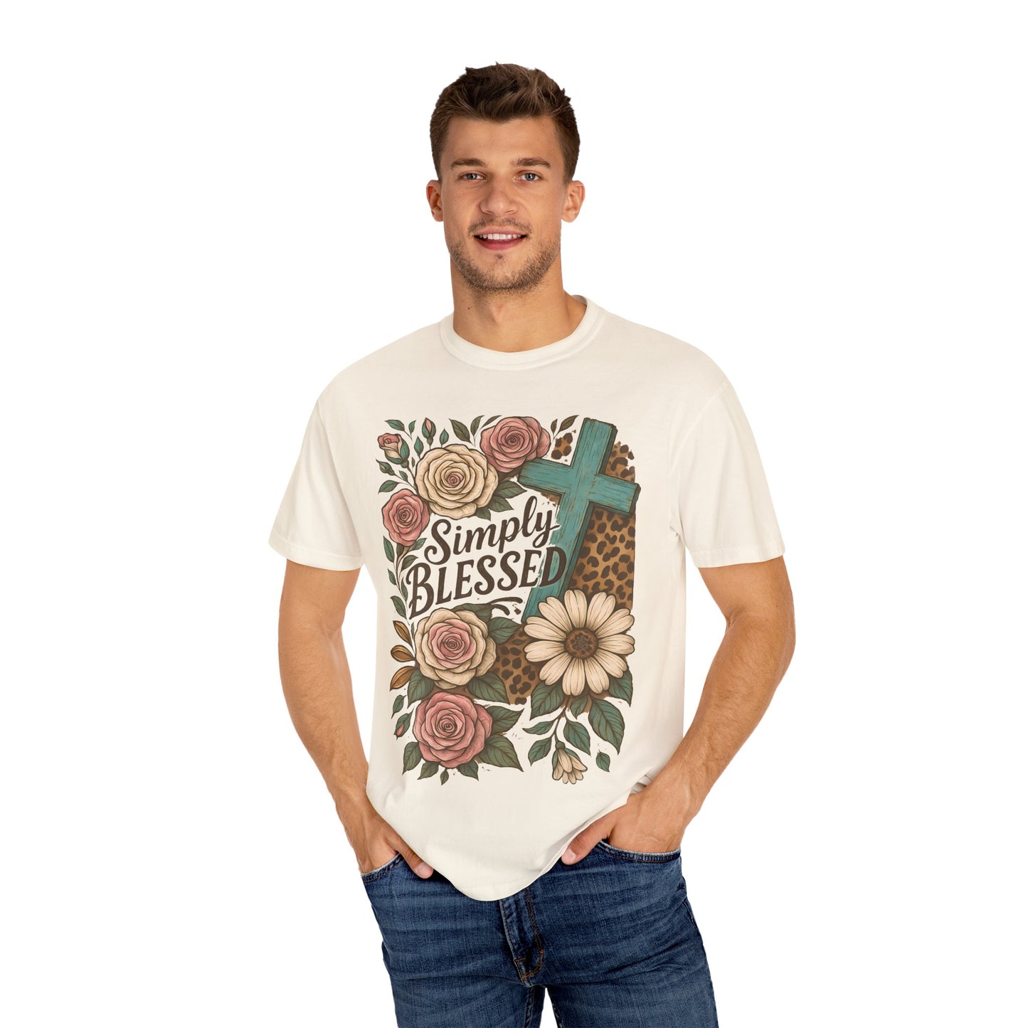 Simply Blessed Garment-Dyed T-Shirt for Comfort and Faith