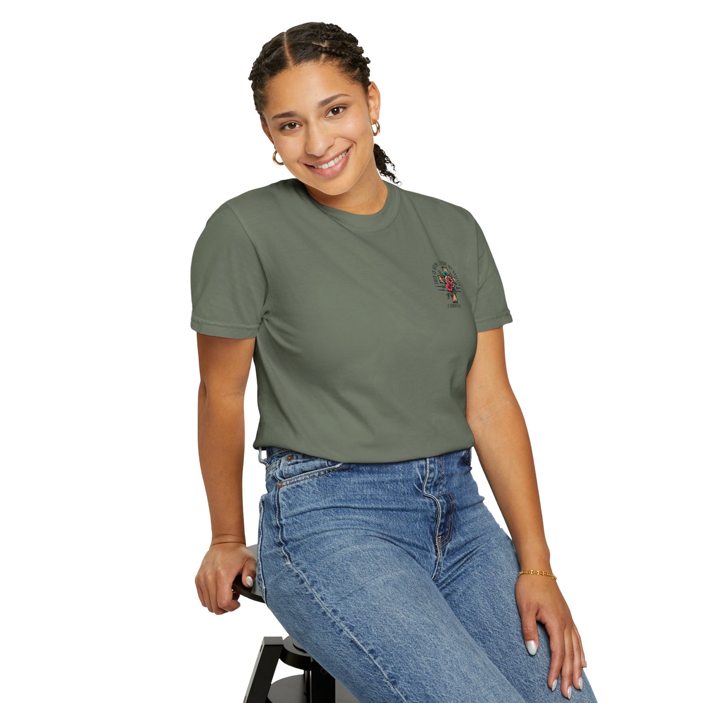 2 Chronicles 20:15 Unisex Floral Cross T-shirt – "This Is How I Fight My Battles"