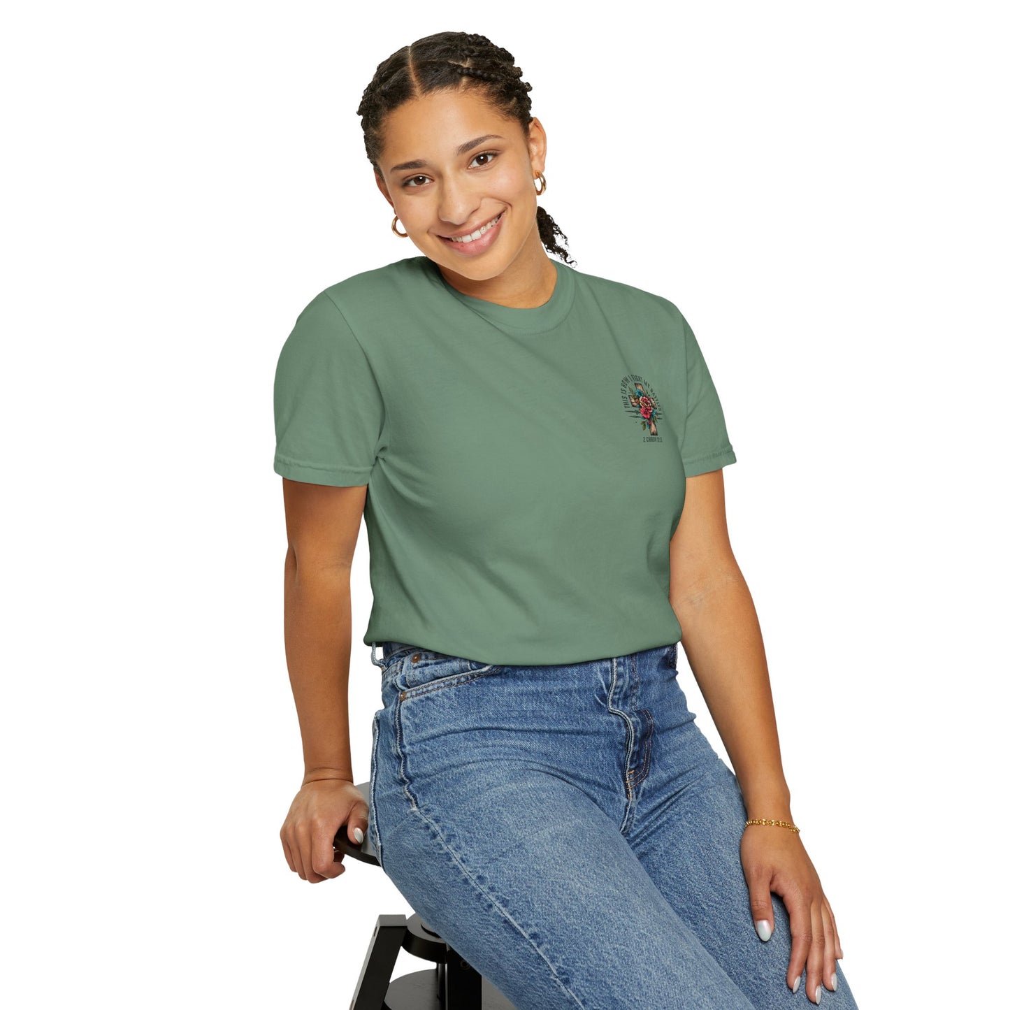 2 Chronicles 20:15 Unisex Floral Cross T-shirt – "This Is How I Fight My Battles"