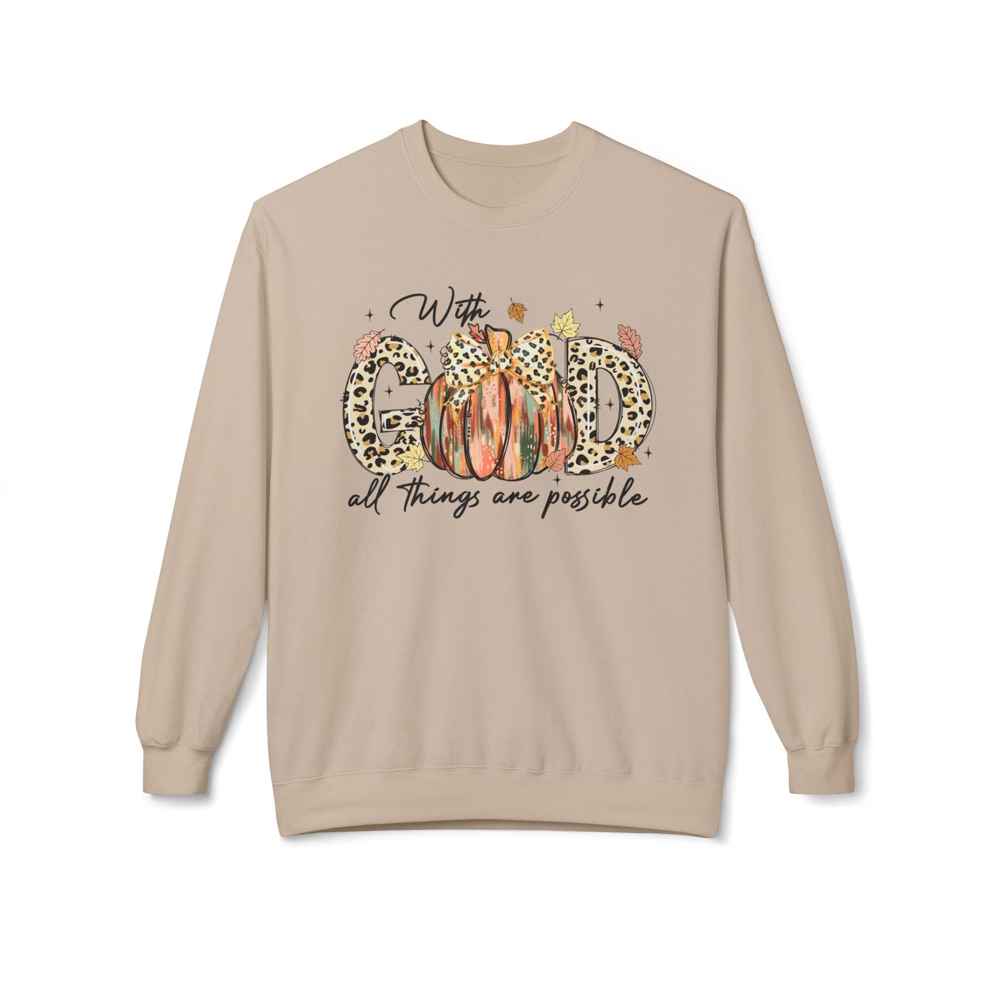 Inspirational Fleece Crewneck Sweatshirt - Perfect for Autumn, Faith Gifts, Cozy Style, Relaxed Fit, Great for Everyday Wear
