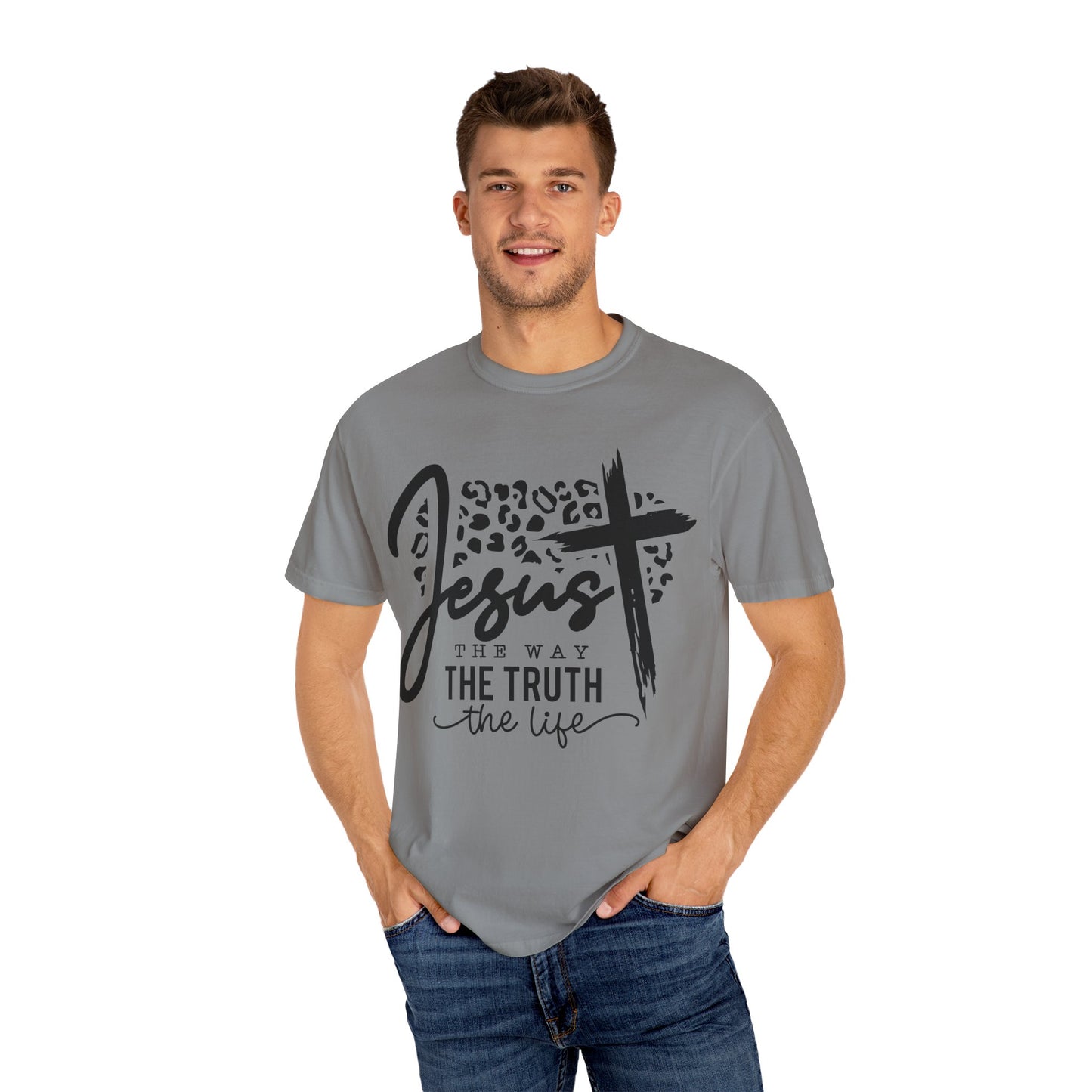 Jesus The Way Unisex Garment-Dyed T-Shirt - Faith-Inspired Shirt