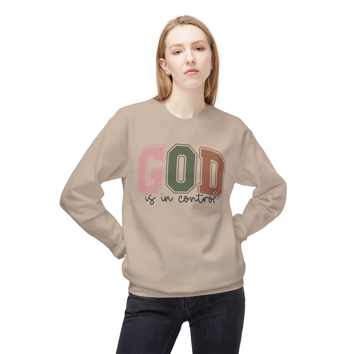 God is in Control Sweatshirt, Cozy Crewneck for Faith, Inspirational Gift, Church Gathering, Christian Apparel, Everyday Comfort