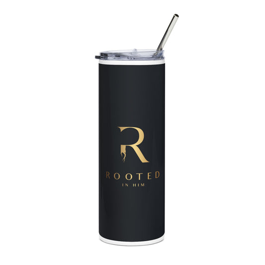 Rooted in Him Stainless Steel Tumbler - 20oz Inspirational Travel Mug