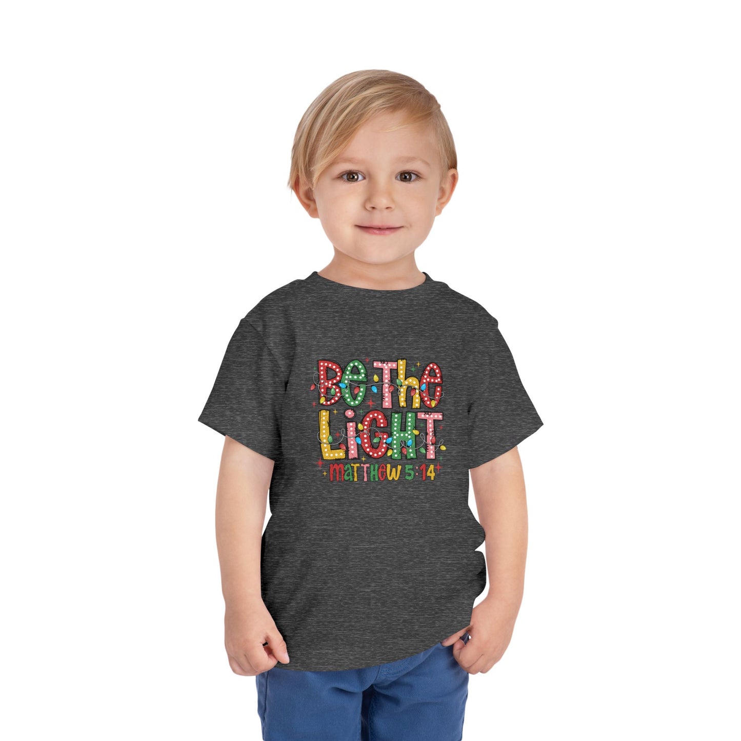 Be The Light Toddler Tee — Colorful Christian Matthew 5:14 Kids Shirt