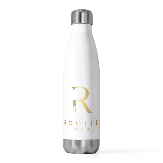 Rooted in Him Insulated Water Bottle - 20oz Stainless Steel Flask for Faithful Hydration