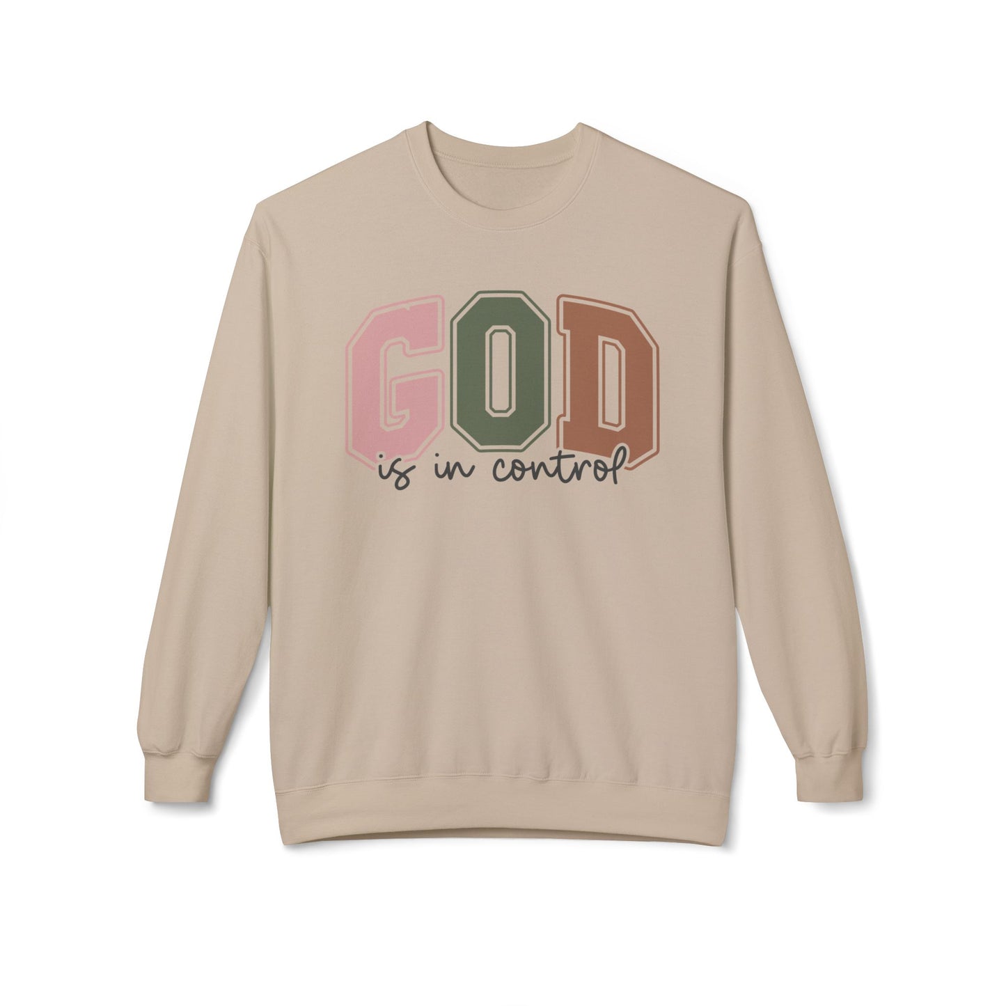 God is in Control Sweatshirt, Cozy Crewneck for Faith, Inspirational Gift, Church Gathering, Christian Apparel, Everyday Comfort