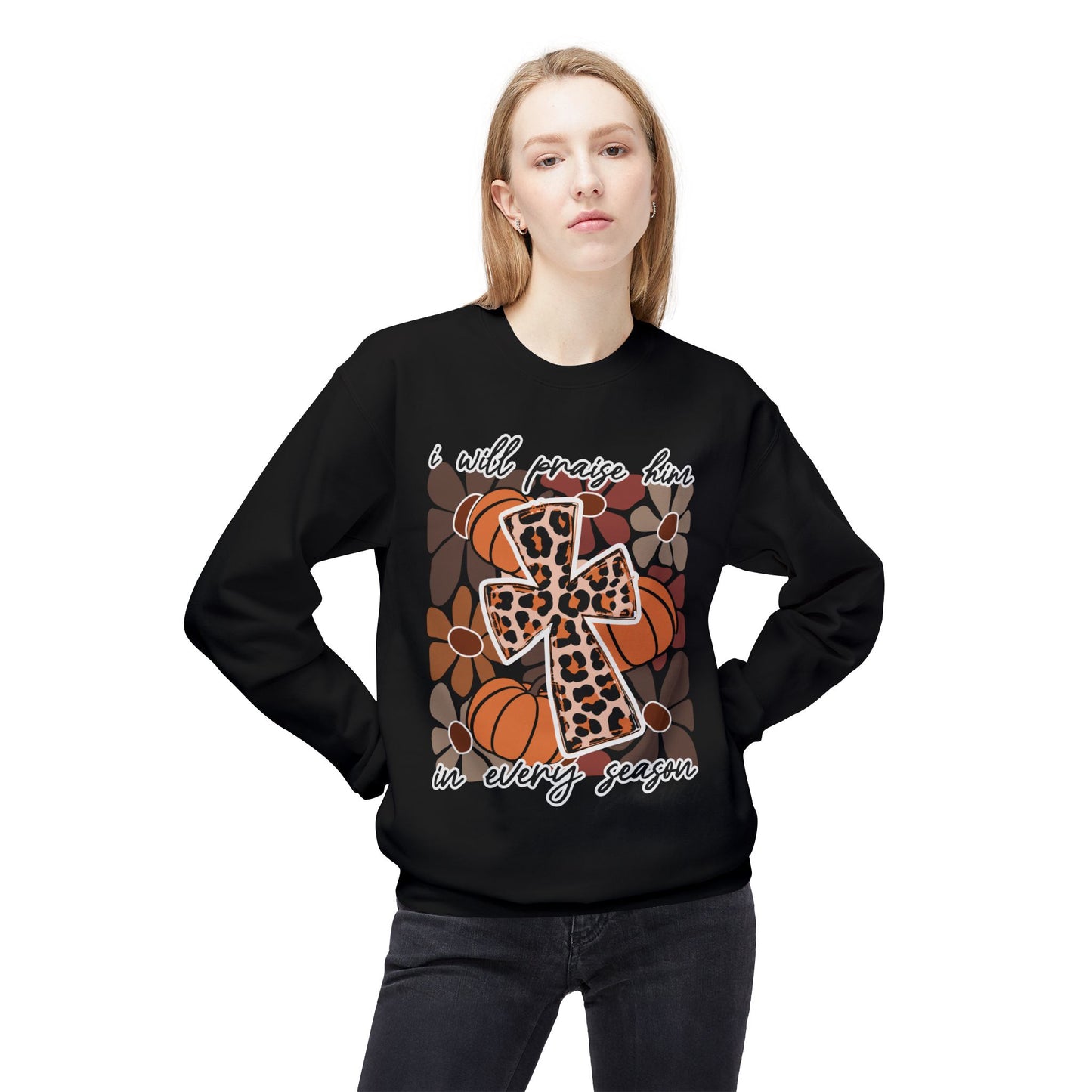Faithful Fall Sweatshirt - Inspirational Christian Crewneck, Cozy Autumn Awear, Church Gathering Apparel, Thanksgiving Gift, Everyday [...]