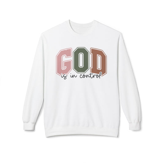 God is in Control Sweatshirt, Cozy Crewneck for Faith, Inspirational Gift, Church Gathering, Christian Apparel, Everyday Comfort
