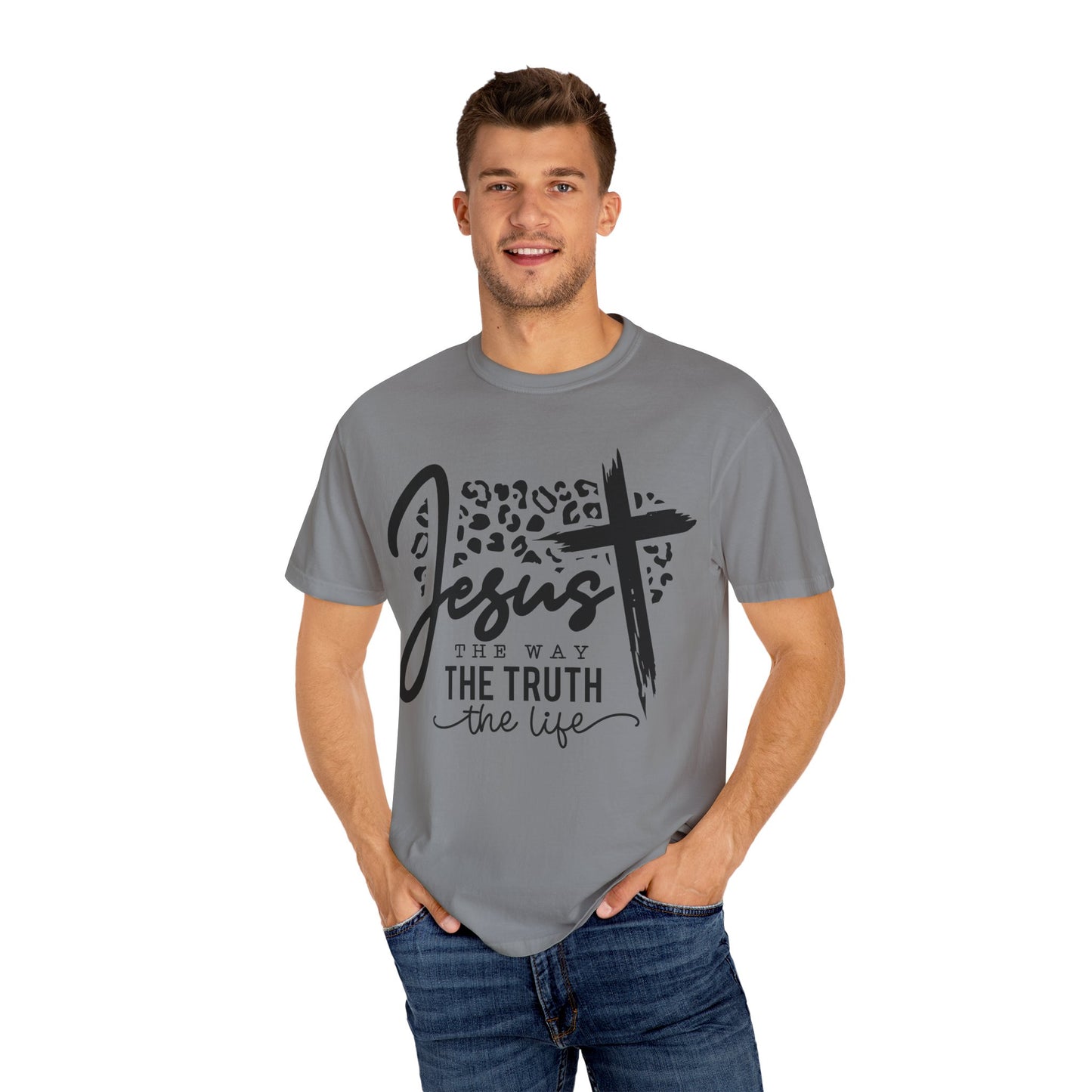 Jesus The Way Unisex Garment-Dyed T-Shirt - Faith-Inspired Shirt