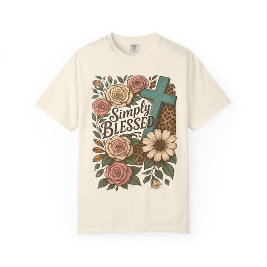 Simply Blessed Garment-Dyed T-Shirt for Comfort and Faith