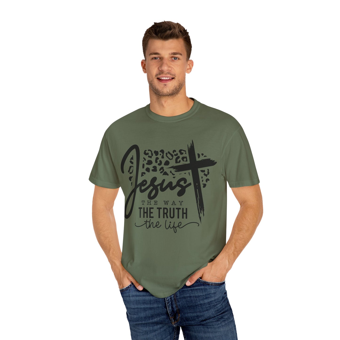 Jesus The Way Unisex Garment-Dyed T-Shirt - Faith-Inspired Shirt