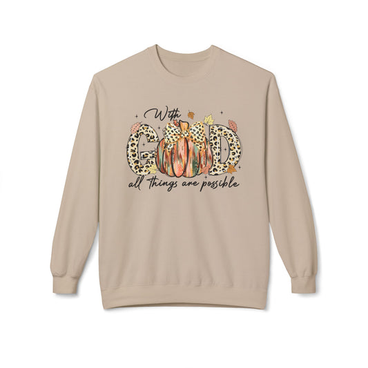 Inspirational Fleece Crewneck Sweatshirt - Perfect for Autumn, Faith Gifts, Cozy Style, Relaxed Fit, Great for Everyday Wear